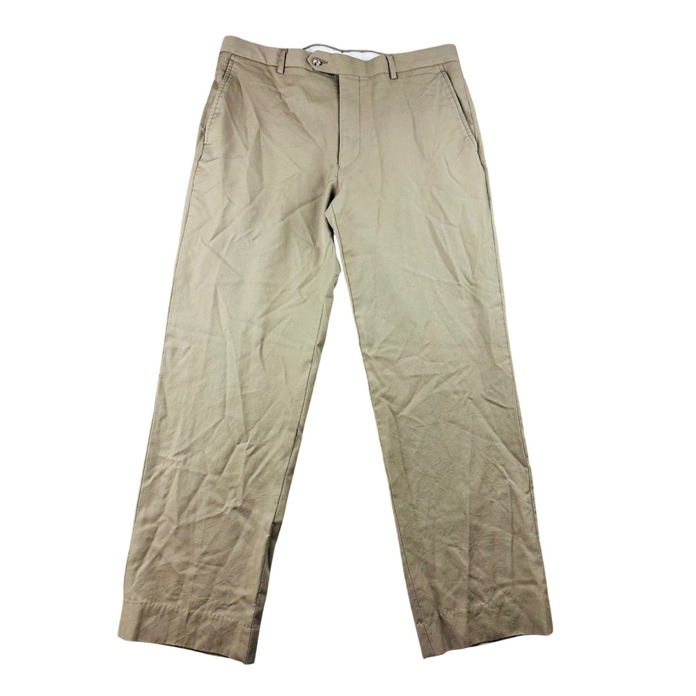 Jos. A. Bank Dress Pants Men 33R Beige Tailored Fit Executive Collection Chino